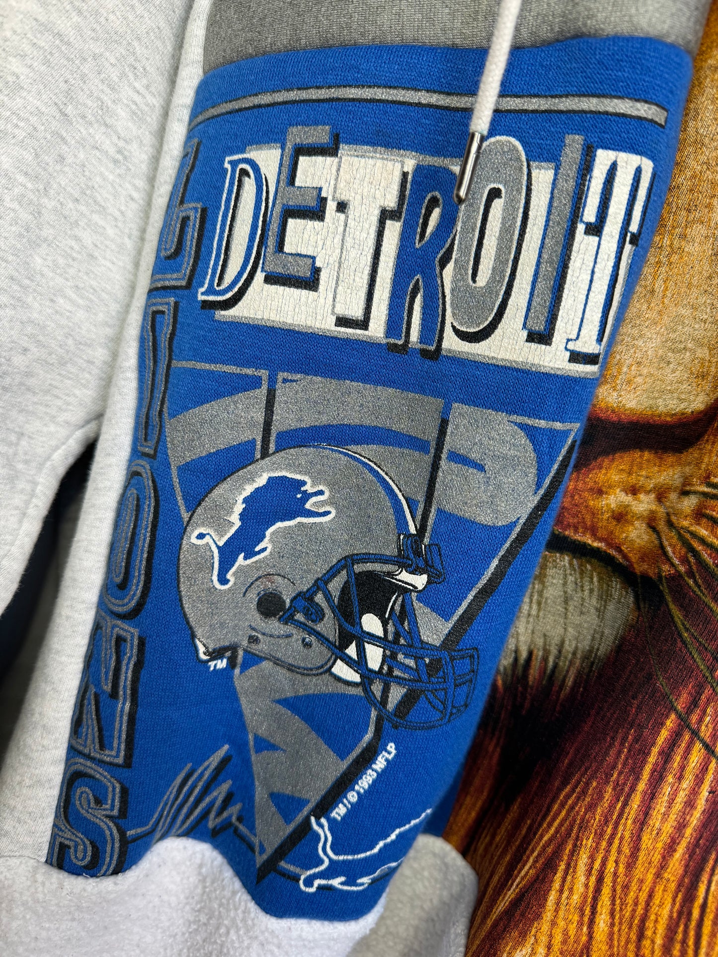 Custom 1/1 Vintage Detroit Lions x Nike “313” Hoodie Sweatshirt #04