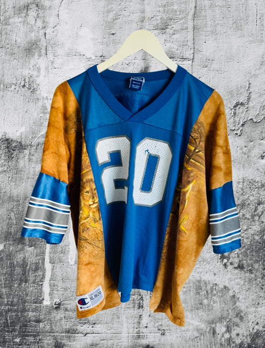 Custom 1/1 Vintage Detroit Lions “313” Lion Jersey Tee #10