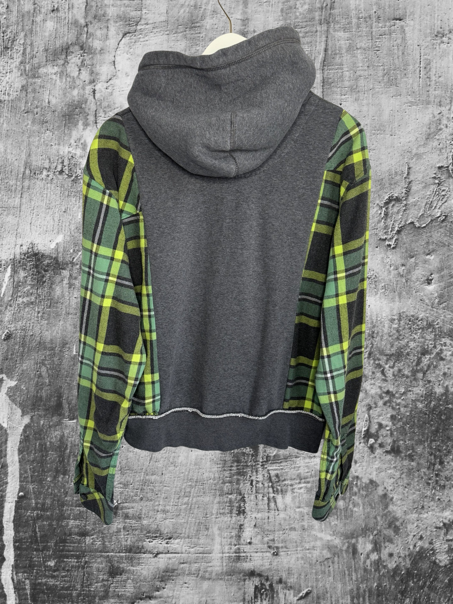 Vintage Custom Upcycled 1/1 Reworked Nike x Billabong “GreenGoblin” Hoodie Flannel Sweatshirt