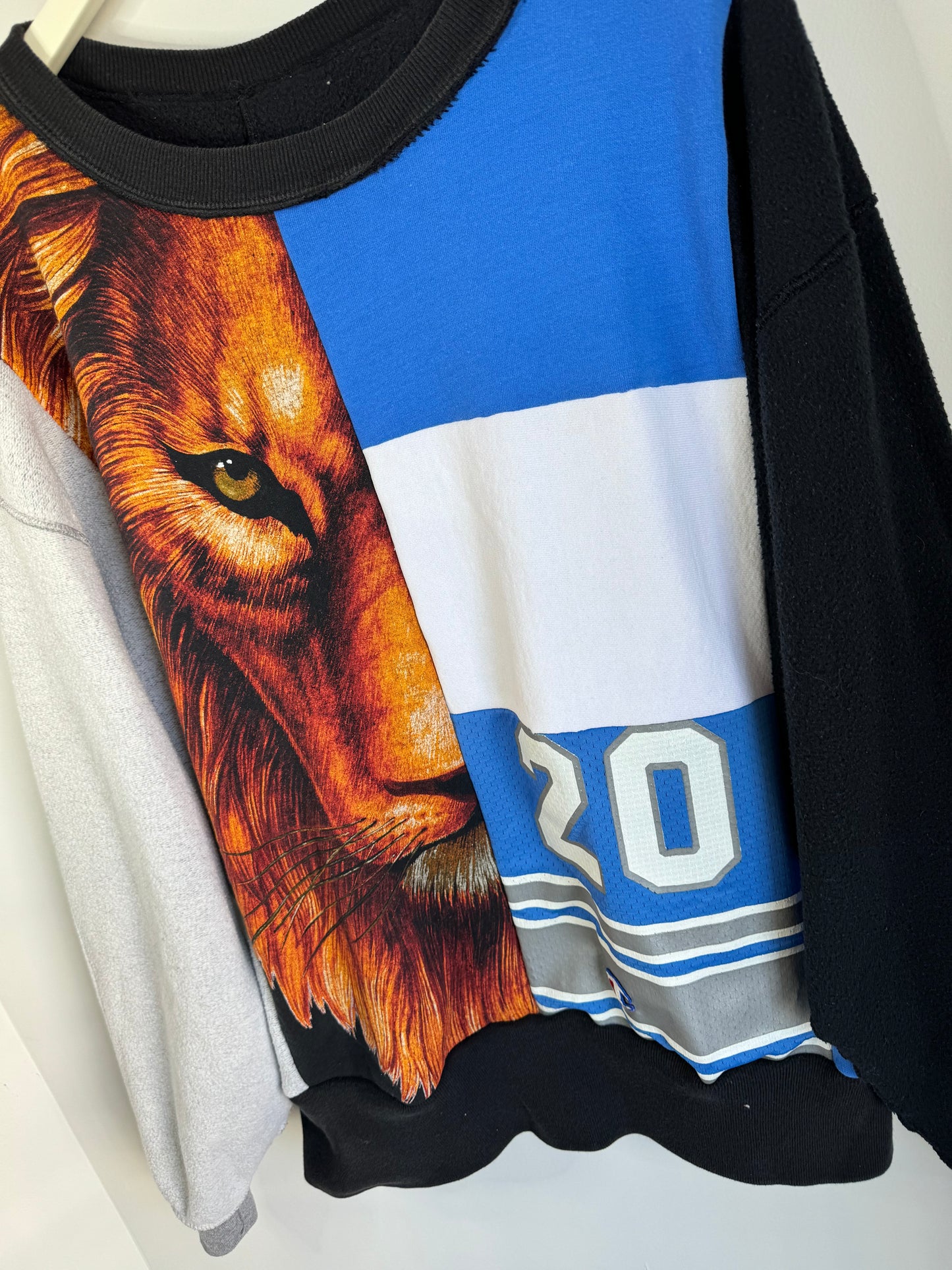 Custom 1/1 Vintage Detroit Lions “313” Sanders Crewneck