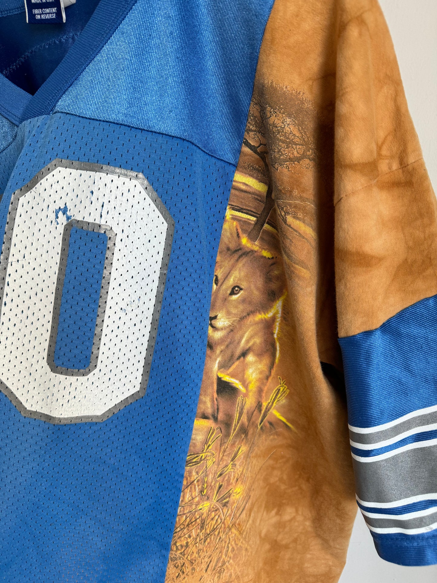 Custom 1/1 Vintage Detroit Lions “313” Lion Jersey Tee #10